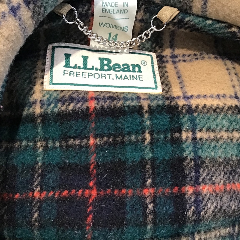 LL BEAN VTG TOGGLE DUFFLE WOOL COAT ENGLAND SZ 14 - Picture 9 of 16
